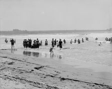 Surf bathing at Easton's Beach, Newport, R.I., between 1900 and 1905. Creator: Unknown