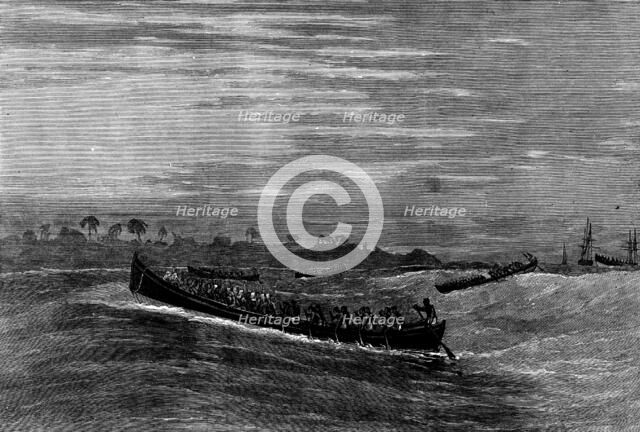 Surf-boat for landing troops on the Gold Coast, 1873. Creator: Unknown.