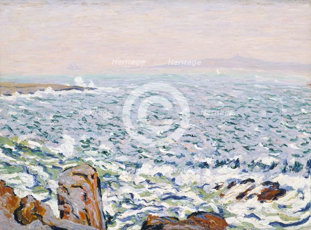 Surf Breaking, Cranberry Island, 1913. Creator: Allen Tucker.