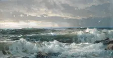 Surf on Rocks, 1890s. Creator: William Trost Richards