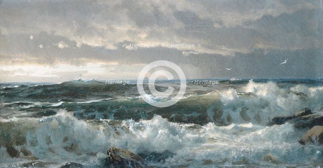 Surf on Rocks, 1890s. Creator: William Trost Richards.