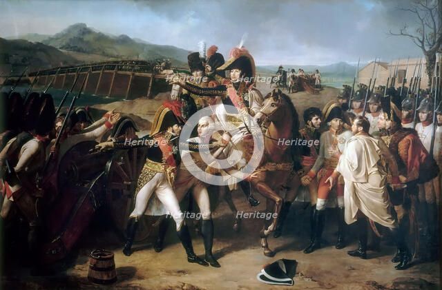 Surprise at the bridge over the Danube on 13 November 1805. Artist: Lethiére, Guillaume Guillon (1760-1832)