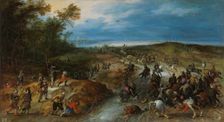 Surprise Attack on a Convoy, 1620. Creators: Jan Brueghel the Younger, Sebastian Vrancx
