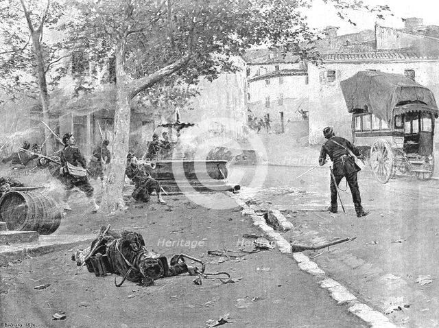 ''Surprise of a Village", an episode of the Franco-German War', 1890. Creator: Paul-Émile Boutigny.