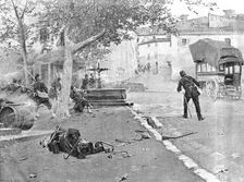 'Surprise of a Village", an episode of the Franco-German War 1890. Creator: Paul-Émile Boutigny