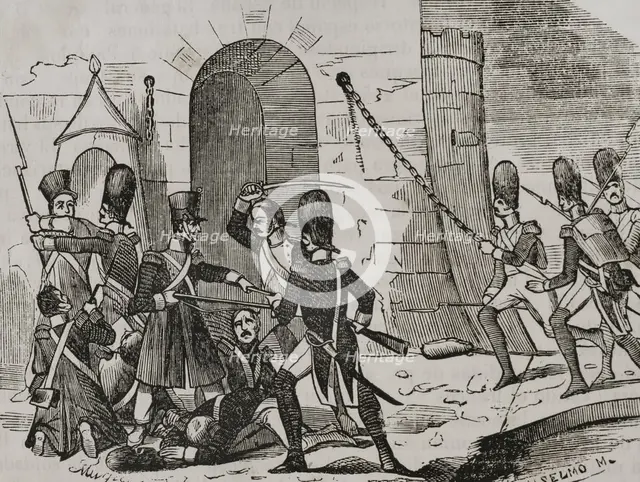 Surprise of the Pamplona Citadel, Napoleonic invasion, 1808, (1851).  Creator: Unknown.