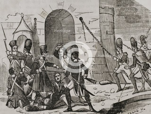 Surprise of the Pamplona Citadel, Napoleonic invasion, 1808, (1851).  Creator: Unknown.