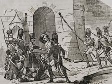 Surprise of the Pamplona Citadel, Napoleonic invasion, 1808, (1851). Creator: Unknown