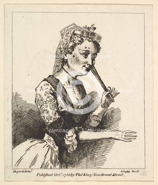 Surprised Woman from Hogarth's "Morning", October 1788. Creator: Richard Livesay.