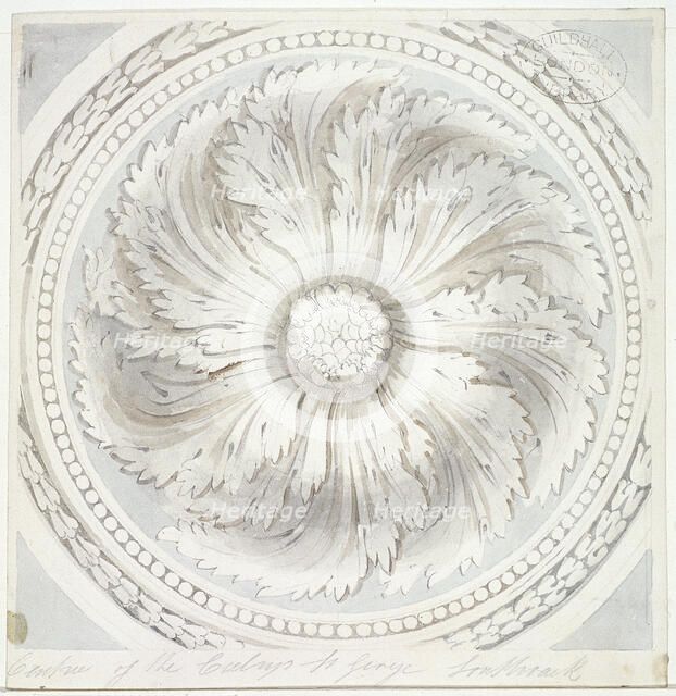 Surround from the ceiling of St George the Martyr, Southwark, London, 1831. Artist: John Hassell
