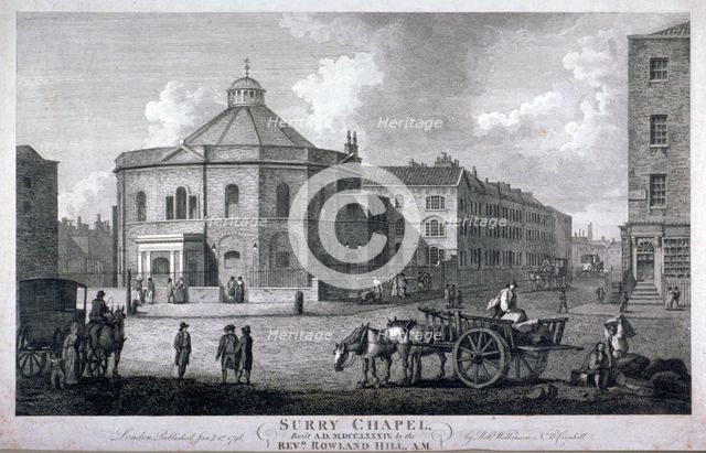 Surrey Chapel, Blackfriars Road, Southwark, London, 1798.         Artist: Anon