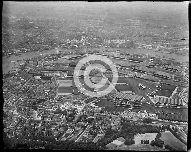 Surrey Commercial Docks, Rotherhithe, London, c1930s. Creator: Arthur William Hobart.