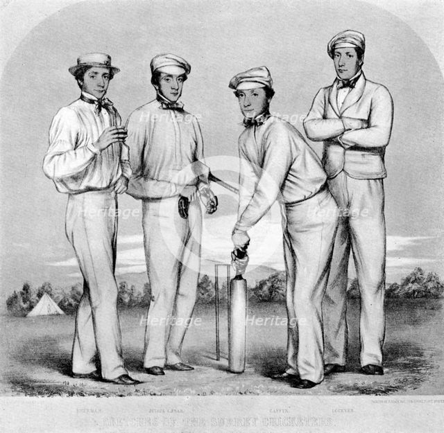 Surrey Cricketers, 1852 (1912). Artist: Unknown