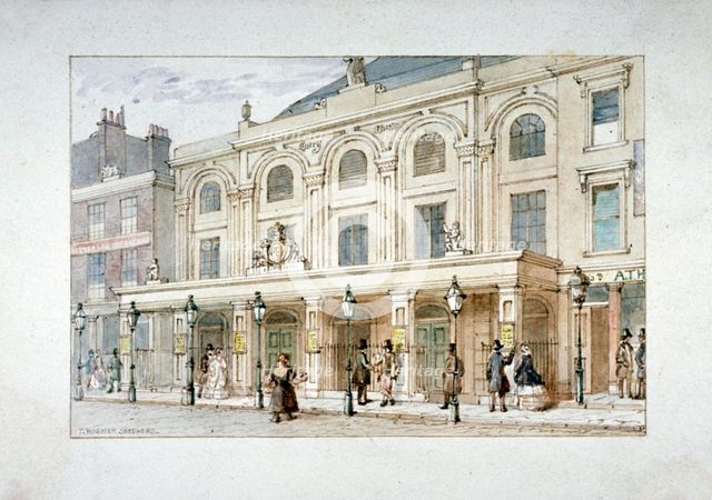 Surrey Theatre and Surrey Coffee House on Blackfriars Road, Southwark, London, c1835. Artist: Thomas Hosmer Shepherd