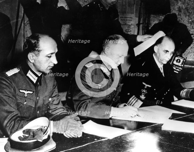 Surrender of Nazi Germany, Reims, France, 7 May 1945. Artist: Unknown