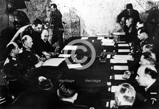 Surrender of Nazi Germany, Reims, France, 7 May 1945. Artist: Unknown