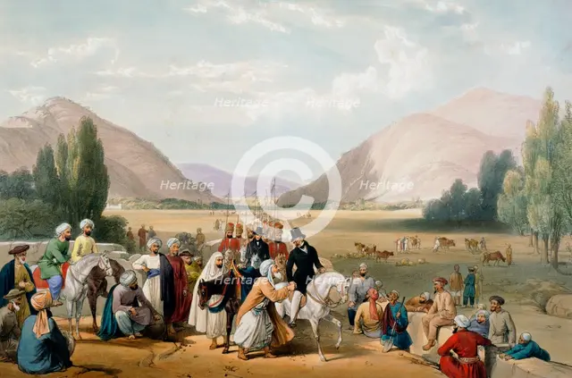 Surrender of Dost Mohammad Khan, Kabul, First Anglo-Afghan War, 1838-1842. Artist: James Atkinson