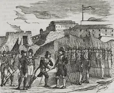 Surrender of Figueras Castle, (27 November 1794) to General Perignon's troops, 1851. Creator: Unknown