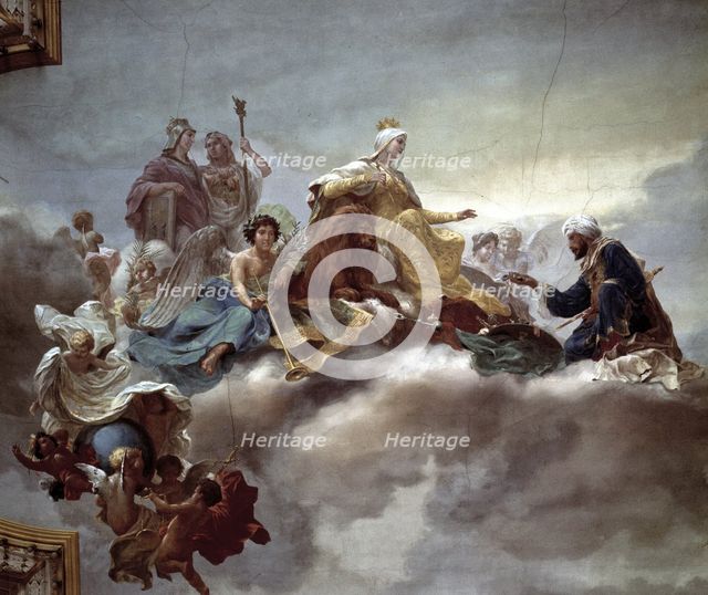 Surrender of Granada, Isabel the Catholic Queen receives the keys of Granada from the last Mooris…
