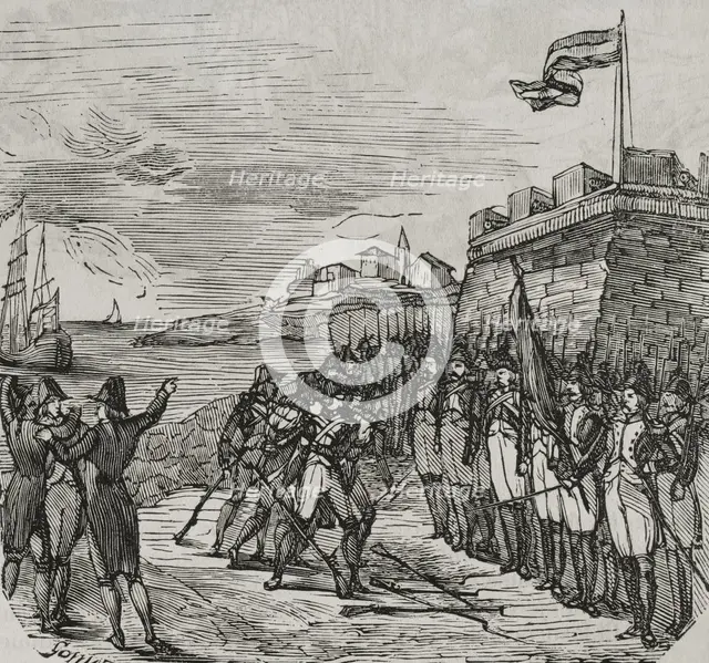Surrender of San Sebastián, War of Roussillon, (1793-1795), 1794, (1851). Creator: Unknown.