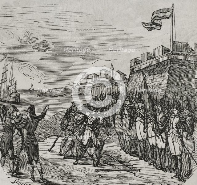 Surrender of San Sebastián, War of Roussillon, (1793-1795), 1794, (1851). Creator: Unknown.