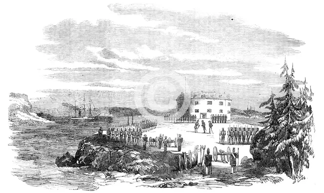 Surrender of the Tower of Prasto, Bomarsund, 1854. Creator: Unknown.
