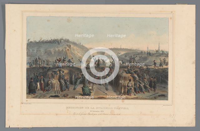 Surrender of the Citadel of Antwerp, 1832, (1833).  Creator: Auguste Raffet.
