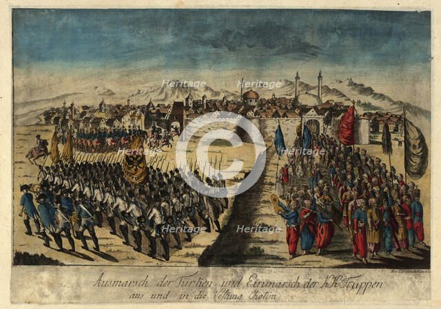 Surrender of the fortress Khotyn on September 29, 1788, 1788. Creator: Loeschenkohl, Johann Hieronymus (1753-1807).