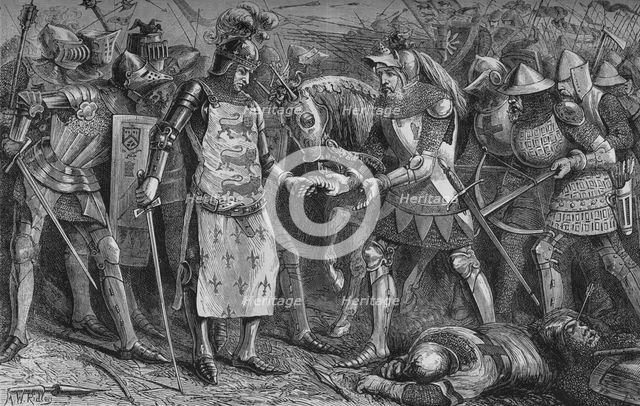'Surrender of the King of France at Poitiers', September 1356, (c1880). Artist: Unknown.