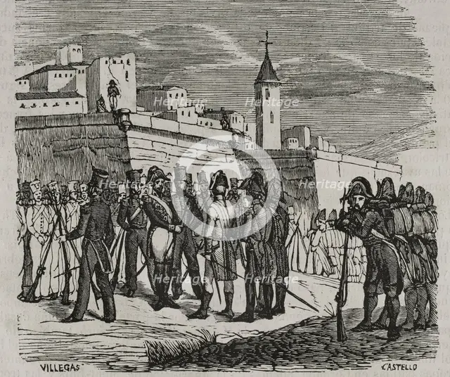Surrender of the Spanish garrison of the Fort de Bellegarde on 17 September 1794 (1851). Creator: Unknown.