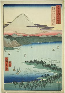 Suruga Province: The Pine Grove at Miho (Suruga, Miho no matsubara), from the series "Famo..., 1853. Creator: Ando Hiroshige