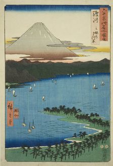 Suruga Province: The Pine Grove at Miho (Suruga, Miho no matsubara), from the series "Famo..., 1853. Creator: Ando Hiroshige