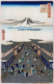 Surugacho (One Hundred Famous Views of Edo), 1856-1858. Creator: Hiroshige, Utagawa (1797-1858)