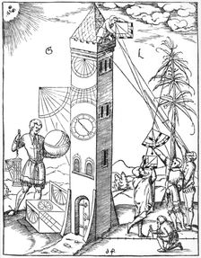 Surveying and timekeeping, 1551. Creator: Unknown