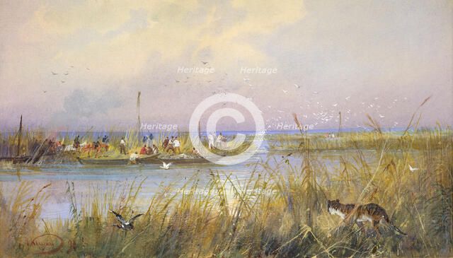 Surveying Coastal Wetlands, 19th century. Creator: Nikolay Nikolaevich Karazin.