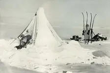 Surveying Party's Tent After A Blizzard c1911, (1913). Artist: Tryggve Gran