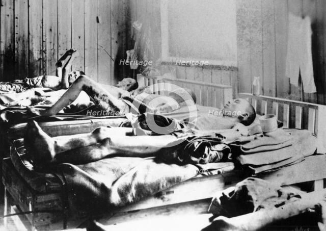 Survivors of the explosion of the Atom bomb at Hiroshima, Japan, 1945. Artist: Unknown