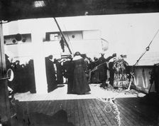 Survivors of TITANIC on CARPATHIA, 1912. Creator: Bain News Service