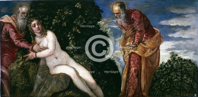 'Susana and the old men', 16th century. Creator: Tintoretto, Jacopo Robusti (1518 - 1594).