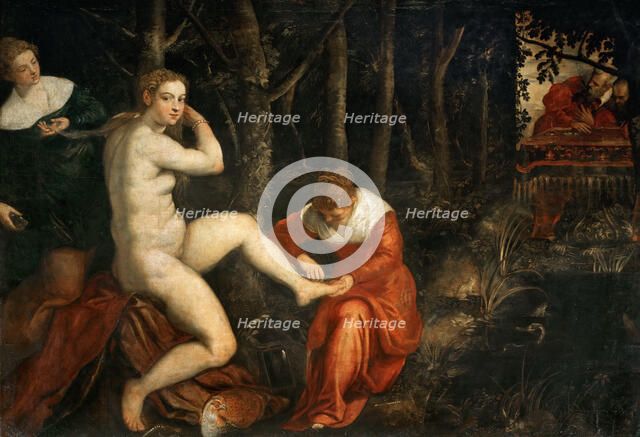 Susanna and the Elders. Artist: Tintoretto, Jacopo (1518-1594)