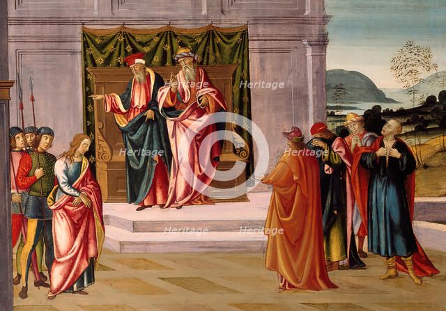 Susanna and the Elders in the Garden, and the Trial of Susanna before the Elders, c. 1500. Creator: Master of Apollo and Daphne.