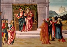 Susanna and the Elders in the Garden, and the Trial of Susanna before the Elders, c. 1500. Creator: Master of Apollo and Daphne