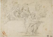 Susanna and the Elders (recto); Profile Head of Woman (verso), c. 1602. Creator: Unknown