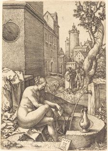 Susanna Surprised by the Two Elders, 1555. Creator: Heinrich Aldegrever
