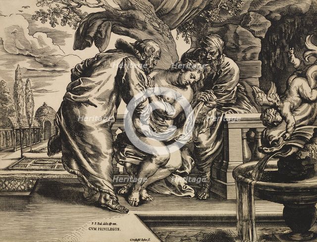 Susannah And The Elders, c1635. Creator: Christoffel Jegher.