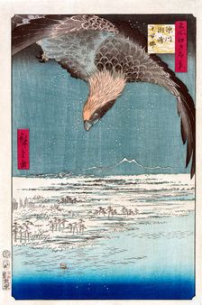 Susaki and the Jumantsubo Plain near Fukagawa, 1856-1858. Creator: Hiroshige, Utagawa (1797-1858)