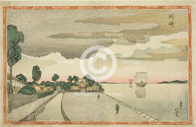 Susaki, from the series "New Perspective Pictures (Shin uki-e)", c. 1810s. Creator: Shotei Hokuju.