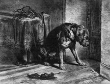 "Suspense", by E. Landseer, R.A., in the South Kensington Museum, 1861. Creator: W Thomas