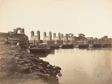 Suspension Bridge Over the Hindun River Destroyed by the Rebels in 1857, 1858-61. Creator: Unknown