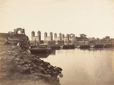 Suspension Bridge Over the Hindun River Destroyed by the Rebels in 1857, 1858-61. Creator: Unknown